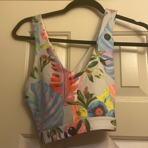 L Hawaiian/Tropical Print Nike Sports Bra w/ Cute Straps